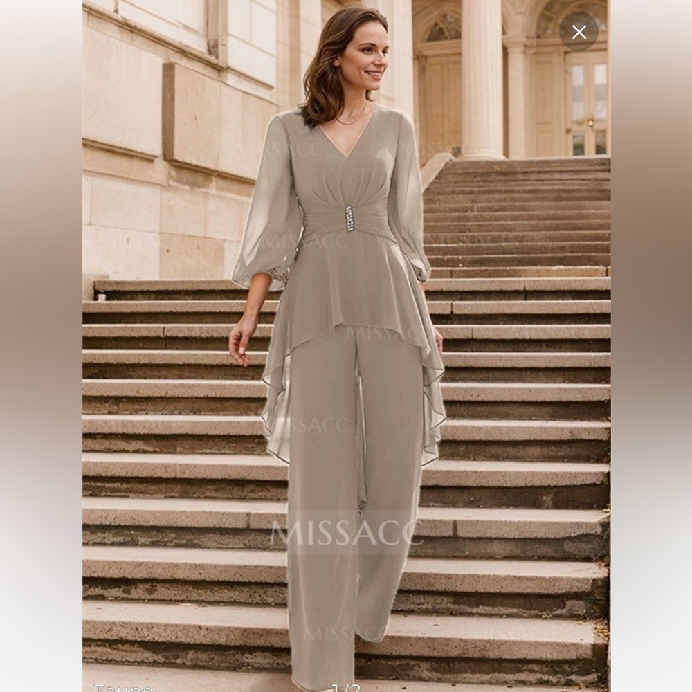 Mother of the Bride Taupe Jumpsuit